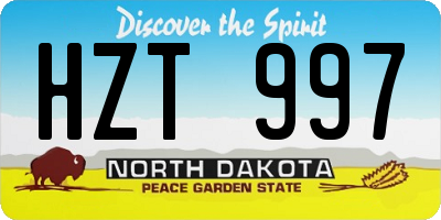 ND license plate HZT997