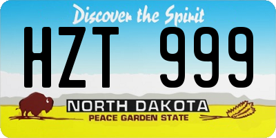 ND license plate HZT999
