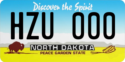 ND license plate HZU000