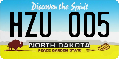 ND license plate HZU005