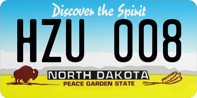 ND license plate HZU008