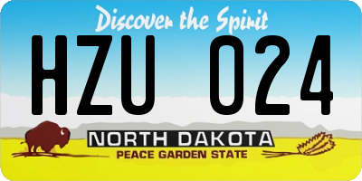 ND license plate HZU024