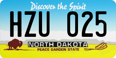 ND license plate HZU025