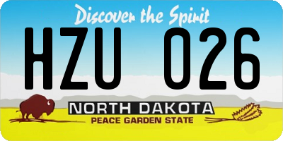ND license plate HZU026