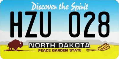 ND license plate HZU028