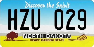 ND license plate HZU029