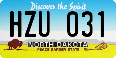 ND license plate HZU031