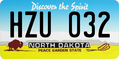 ND license plate HZU032