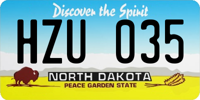 ND license plate HZU035