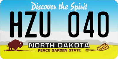 ND license plate HZU040