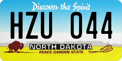 ND license plate HZU044