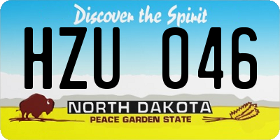 ND license plate HZU046