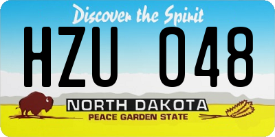 ND license plate HZU048