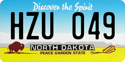 ND license plate HZU049