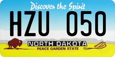 ND license plate HZU050