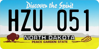 ND license plate HZU051