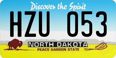 ND license plate HZU053
