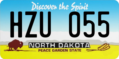 ND license plate HZU055