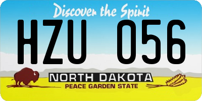ND license plate HZU056