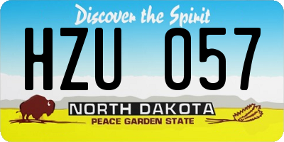 ND license plate HZU057