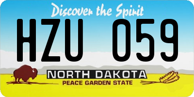 ND license plate HZU059