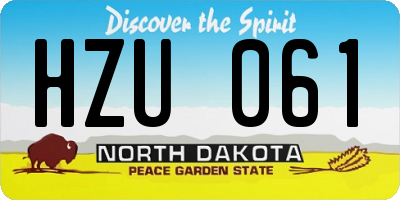 ND license plate HZU061