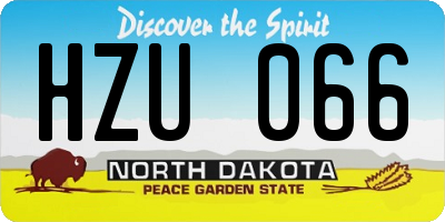 ND license plate HZU066