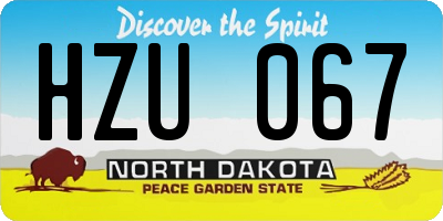 ND license plate HZU067