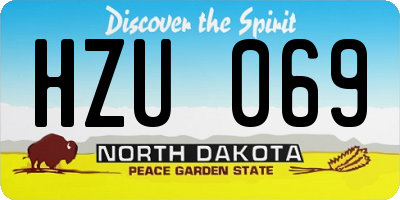 ND license plate HZU069
