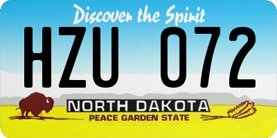 ND license plate HZU072