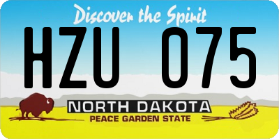 ND license plate HZU075