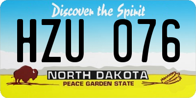 ND license plate HZU076