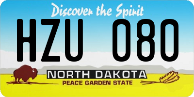 ND license plate HZU080