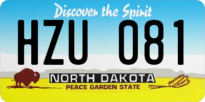 ND license plate HZU081