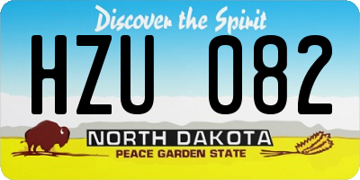 ND license plate HZU082