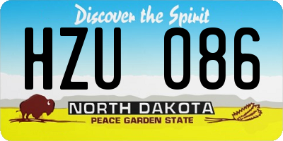 ND license plate HZU086