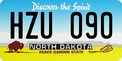 ND license plate HZU090