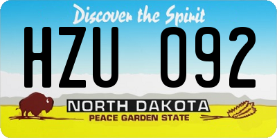 ND license plate HZU092