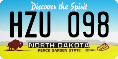ND license plate HZU098