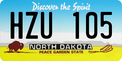ND license plate HZU105