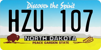 ND license plate HZU107