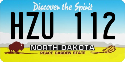 ND license plate HZU112