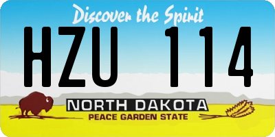 ND license plate HZU114