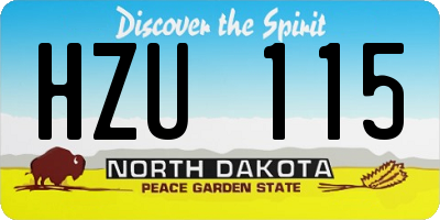 ND license plate HZU115