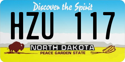 ND license plate HZU117