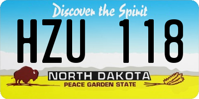 ND license plate HZU118