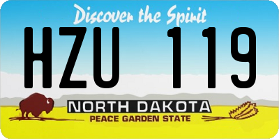 ND license plate HZU119