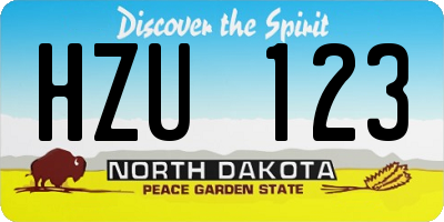 ND license plate HZU123