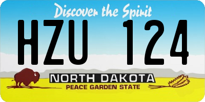 ND license plate HZU124