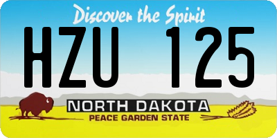 ND license plate HZU125